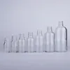 5-100ml空の透明なガラスドロッパーボトル卸売シルバーキャップブラックラバートップアイドロッパーアロマセラピー太いエッセンスボトルJMEC