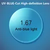 NYA UV BULE-CUT RX-linser Glasögon Anpassade 1 67 Högindex Ultra-Light Recept Glasögon Asperiska myopia linser297m