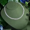 Necklace Earrings Set 4pcs Romantic Shiny Cubic Zirconia Nigerian Luxury Simulated Pearl Bridal Wedding Party Jewelry For Brides N-134