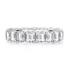 100% Real 925 Sterling Silver Emerald Cut Created Moissanite Diamond Engagement Wedding Rings Women Fine Jewelry Ring Cluster344o