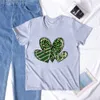 Västeuropa Saint Patrick's Day Clover Love Fashion Print Men's and Women's Loose Short Sleeve T-shirts