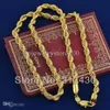 Whole - ed Splendid 14k Real Yellow Gold Filled Ketting Rope link Chain GF Sieraden Heren of dames 60cm 4mm widt3049
