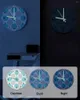 Orologi da parete Mandala Grigio Blu Texture Orologio puntatore luminoso Ornamenti per la casa Rotondo Silenzioso Soggiorno Camera da letto Arredamento per ufficio