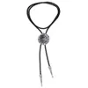 Bolo يربط عتيق الأزياء عين Horus Bolo Tie Men and Women's Leather Rope Necklace HKD230719