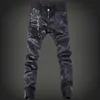 2020 Mens Ny Tuta Moto Uomo Pu Pantaloni Patchwork Denim Biker Jeans Pantaloni in pelle Taglia 28-36 UN2A262D