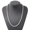 ed Corde Chaîne Classique Hommes Bijoux 18k Or Blanc Rempli Hip Hop Mode Collier Bijoux 24 Inches235N