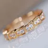 Luxe kwaliteit punk ring met diamant in 18k rose goud verguld en platina kleur voor vrouwen bruiloft sieraden cadeau P2931