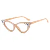 نظارات شمسية إطارات 2023 Cat Eye Women Eyeglasses Diamond Flat Mirror Ball Party Ginivative Greaitiative Frame Female