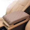 Interiörstillbehör Wave Brodery Pu Leather Car Armest Mat Center Console Arm Rest Protection Cushion Auto Armests Lagring Box Cover