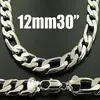 Fashion Men's Necklace 1pcs King-Size Men's Figaro Chains 925 Sliver Necklace 12mm 30inch 76cm 319u