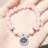 MG0385 Natural A Grand Moonstone Armband Fashion Women's Rose Quartz Armband Heart Chakra Energy Ny början Juvely292b