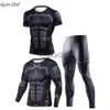 Trainingspakken voor heren Trainingspak voor heren Gym Fitness Tight Skin Compression Sport Suit Heren MMA Rashguard Body Building Fitness Hardlopen Sport Boksen Sets J230720