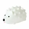 Candeeiros de mesa Silicone Cute Hedgehog Candeeiro de mesa Crianças Desenho Animado Cabeceira LED Luz Nocturna Recarregável Casa Quente Branco Mudança