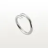 Pierścionek zaręczynowy dla kobiety pierścień paznokci pierścień paznokci midi tytan stal stalowy złoto-splatane obrączki obiecuje pierścionek z pierścieniem diamentowym luksusowy projektant pierścienia