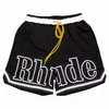 2023 Nieuwe Designer Shorts Rhude Zomer Mode Strand Heren Shorts Mannen Hoge Kwaliteit Street Wear Rood Blauw Zwart Broek RH Court Logo Sweat Bottoms