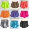 LL-0160 Damen-Yoga-Outfits, Hotty Hot, hoch geschnittene, gefütterte Shorts, Shorts mit hoher Taille, kurze Übungshosen, Fitnesskleidung, Mädchen, elastische Hosen, Sportbekleidung, Kordelzug