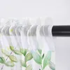 Curtain Plant Leaves Summer Tulle Kitchen Small Window Valance Sheer Short Bedroom Living Room Home Decor Voile Drapes