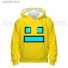 Felpe con cappuccio Felpe Ragazzi Ragazze Angry Geometry Dash Felpe con cappuccio Bambini Cartoon Felpe con stampa 3D Top Bambini Gioco Anime Pullover Cappotti Streetwear T230720