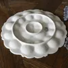 Plates Antique Carved Creamy Ceramic Tableware Kitchen Egg Tray