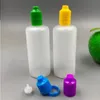 500pcs 120 ml bouteilles eliquides Plastique compte-gout translucide PE vide E Juice bouteille colorée Bouchons de sabot
