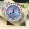 Роскошные часы Bigger Diamond Bezel Автоматическое механическое движение 228206 Platinum 40 -миллиметровый Ice Blue Arabic Rare Men Watch Nate Wristwat213A