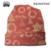 Berets Copper Gold Christmas Pattern Design Printed Travel Bucket Hats Red Tree Wreath Bell