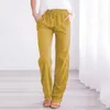 Pantalon actif femme tenue décontracté longue et coton cordon taille solide droite femmes poche élastique mince