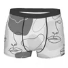 Onderbroek Line Art Zwart-wit Vrouwen Gezicht Homme Slipje Mannelijk Ondergoed Comfortabele Shorts Boxershorts