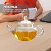 Dinnerware Sets Stove Glass Tea Pot Women Flower Teapot Container Stainless Steel Transparent Small Water Kettle Miss Milk Portable