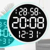 Wall Clocks 12 Inches Clock Led Large Mute Digital Temperature And Humidity Electronic Modern Design Watch Home Decoration