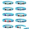 Beaded Mix Summer Style Tortoise Charms Turquoise Strand Armbanden Classic 8Mm Colorf Stone Elastic Friendship Bracelet Beac Dhgarden Dhiuy