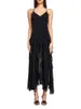 Women's T Shirts Women Lace Patchwork Maxi Dress Sexy Sleeveless Halter Neckline Sheer Mesh Gown Y2K Party Clubwear