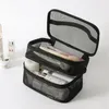 Storage Bags Transparent Makeup Case Mesh Organizers Toiletry Pouch Casual Zipper Wash Make Up Women Travel Cosmetic Bag