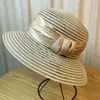 Chapeaux à large bord 1Pc femmes Style français rétro respirant noeud papillon Protection solaire chapeau femme mode couleur unie seau pliable