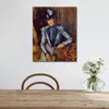 Sammanfattning Canvas Art Woman in Blue. Madame Cezanne 1902 Paul Cezanne Handgjord oljemålning Modern Decor Studio Apartment