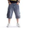 Men's Jeans Plus Size Loose Baggy Denim Short Men Fashion Solid283C