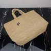 fashion prad triangle Shoulder Beach Bags Women Crossbody travel Tote Clutch Bag luxury Designer men luggage handbags Straw envelope Raffia pochette top handle bag