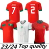 2023 domicile 22 maillots de football de la Coupe du monde Maroc domicile extérieur Blanc vert23 24 maillot de foot Ziyech Boufal FAJR Munir Ait Bennasser Amrabat maillots de football