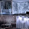 LED 110V 220V EU JUL LIGHT ISCICLE Vattenfall Fairy String Curtain Lights Garland Outdoor Wedding Party Dormitorio Decor