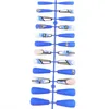 Faux Ongles Bleu Vif Long Cercueil Non Toxique Inodore Ne Fait Pas Mal Aux Mains Pour Nail Art Learner Design Propre Style