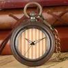 Relojes de bolsillo Cadena colgante de reloj de cuarzo con esfera grande de madera especial para hombres y mujeres