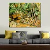 Abstract Canvas Art Woods with Millstone Paul Cezanne Painting Handcrafted Exotic Decor for Tiki Bar