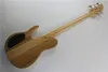 5 strängar Natural Burl Maple Electric Bass Guitar Neck genom Body Maple Neck