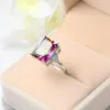 En snelle 925 sterling verzilverde mystieke steen Glaring Gemstone Cocktail Trouwringen voor lovers224w