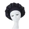 Gorro/Bonés de Caveira Cor Sólida Cetim Banda Larga Elástico Chapéu Noturno Feminino Acessórios para Dormir Touca Cuidados com o Cabelo Acessórios de Moda Drop Deliv Dhyg2