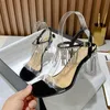 Sandalen Frauenschuhe transparente Strasssteine Quaste Tassel High Heel Crystal Flat Heel Sexy Mode Sandals Catwalk B88 Serie 9cm Absatz LFD L230720