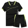 Мужские спортивные костюмы 5xl Mens Sportswear Скорочная костюма Elastic Running Sets Мужские футбольные баскетбольные теннисные спортивные наборы фитнес -тренажерный зал