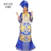 Afrykańskie sukienki na kobietę Bazin Riche Haft Design Long Dress La078295c