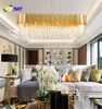 Lampes suspendues FUMAT Creative Ovale Or Bronze Cristal K9 Acier Inoxydable LED Éclairage Lustres Lumières Accrocher De Haute Qualité Pour Foyer