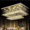 Lustres en cristal à distance contemporains modernes à LED avec lumières LED pour éclairage de plafond encastré rectangulaire de salon Fixtur275c